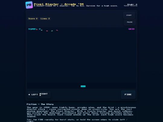 arcade-game-pixel-blaster screenshot