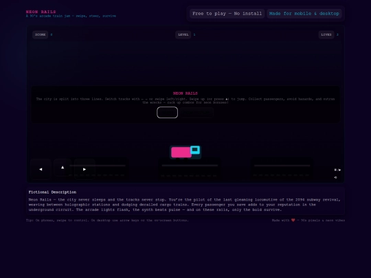 arcade-neon-rails screenshot