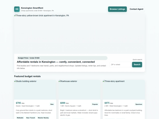 cheap-rent-kensington screenshot