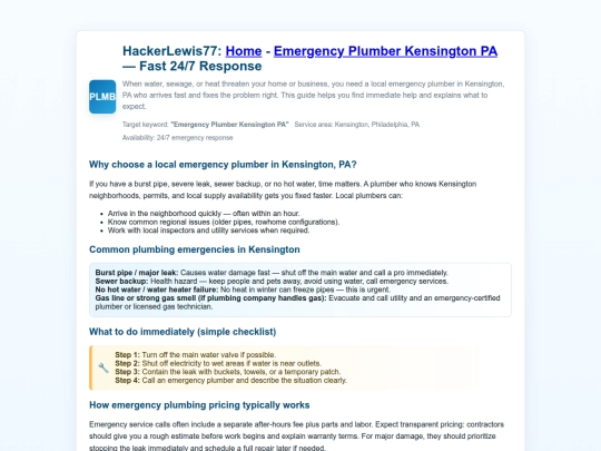 kensington-plumbers screenshot