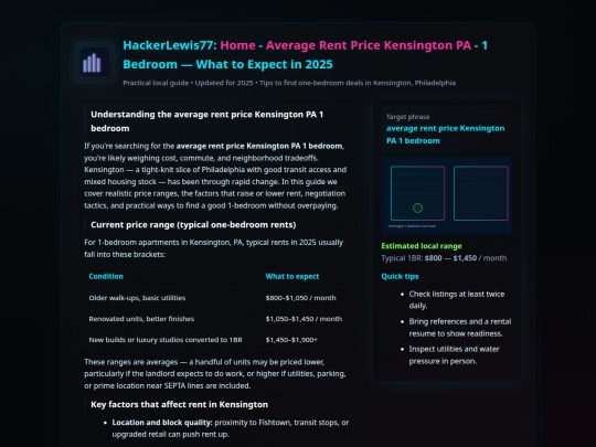 kensington-rent-prices screenshot