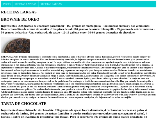 RECETAS LARGAS screenshot