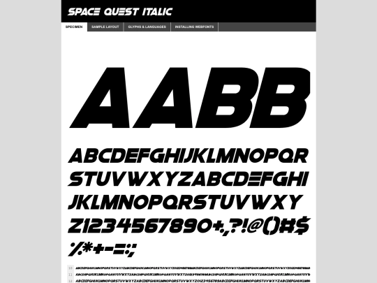 space_font_2/space_quest_italic-demo screenshot