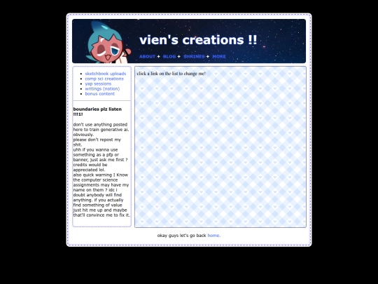 testpages/NOTcreations screenshot