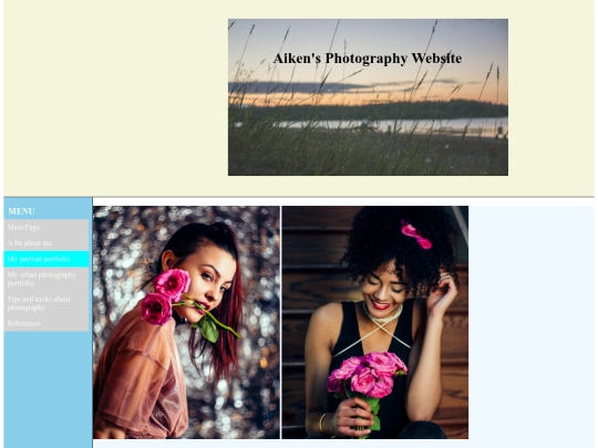 My portrait portfolio screenshot