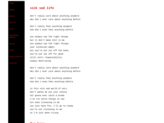 lyrics/demo screenshot