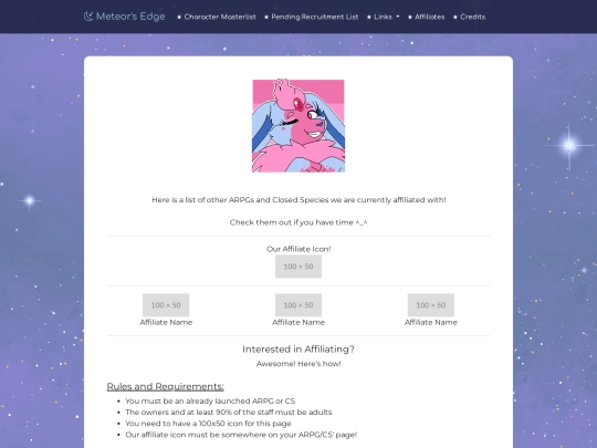 affiliates screenshot