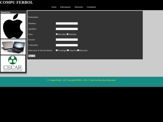 paginas/contactos screenshot