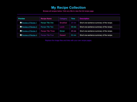 RecipeListing screenshot