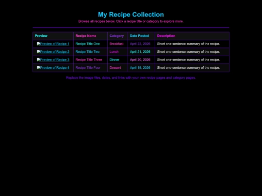 RecipeListingAttempt2 screenshot