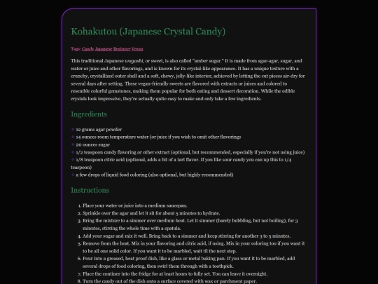 recipes/Kohakutou screenshot