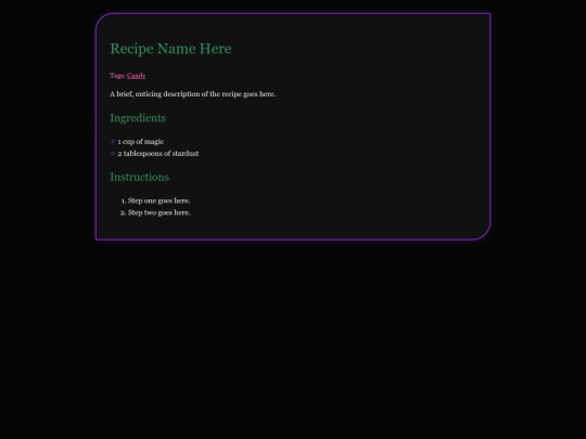 recipes/recipe-template screenshot