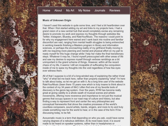 Journals/Music of Unknown Origin screenshot