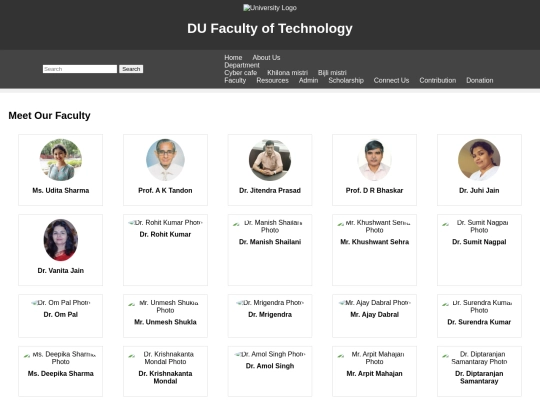 faculty screenshot