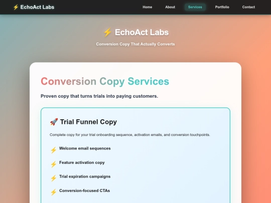 services screenshot