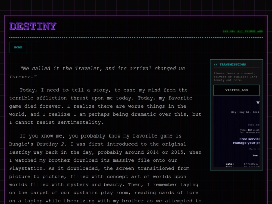 Posts/Destiny screenshot