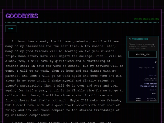 Posts/Goodbyes screenshot