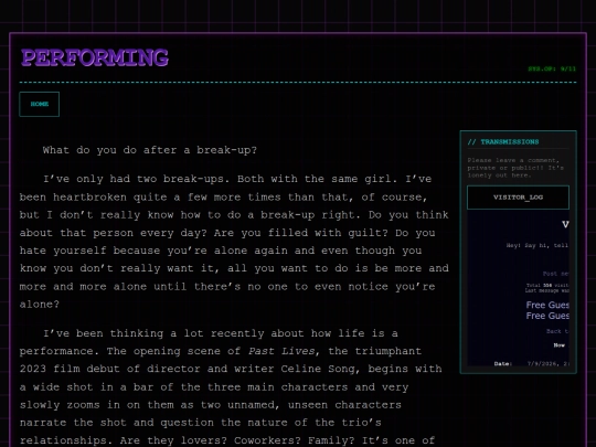 Posts/Performing screenshot
