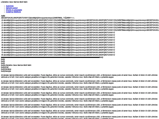 FONTS/webfontkit-20240222-141617/liberationsansnarrow-bolditalic-demo screenshot