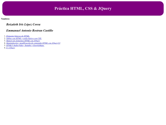 practicasjquery screenshot