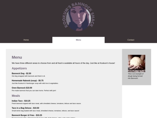 menu screenshot