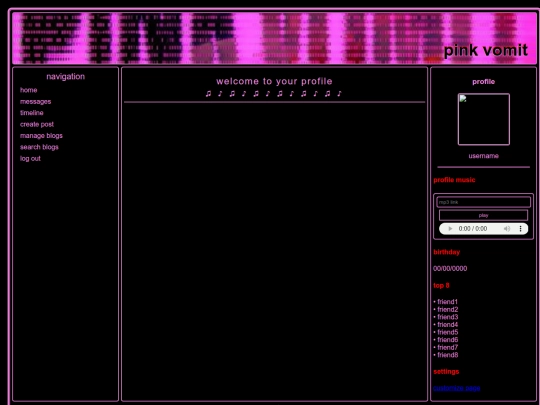 pinkvomit/home screenshot