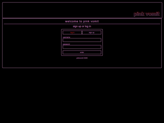 pinkvomit/loginsignup screenshot