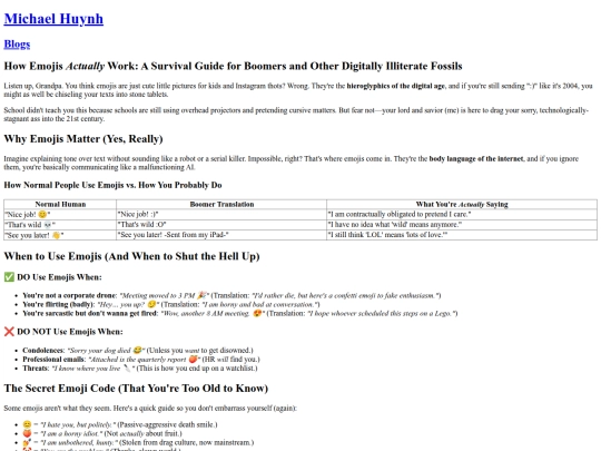 blogs/emojis screenshot