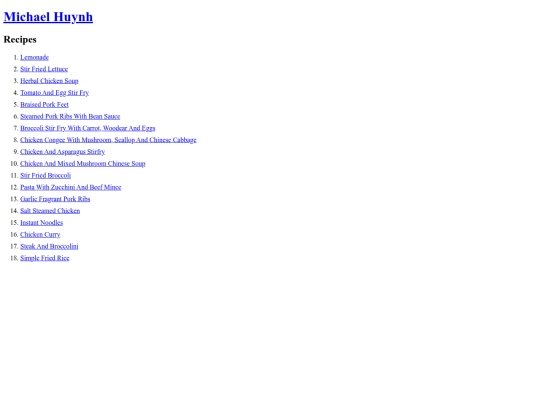 recipes screenshot