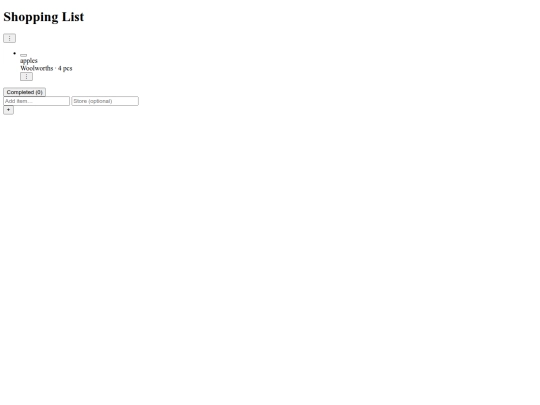 tools/shoppinglist screenshot