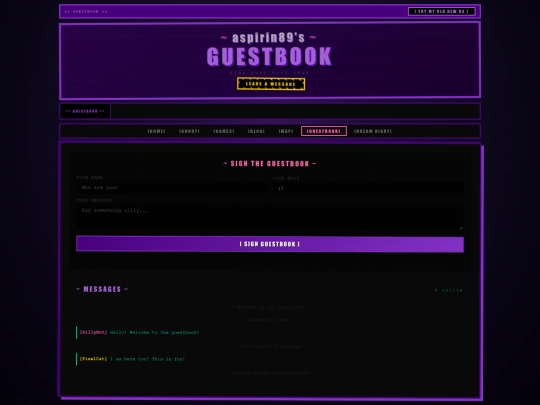 guestbook screenshot