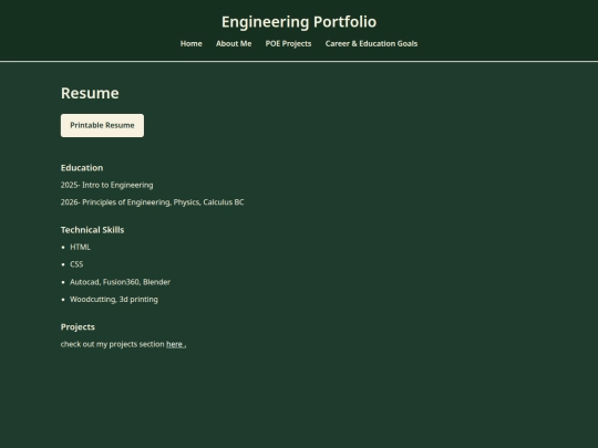 resume screenshot