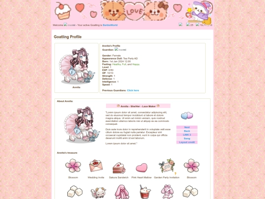 goat profiles/Annita screenshot