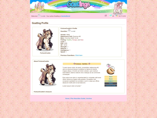 goat profiles/FortuneCookie screenshot