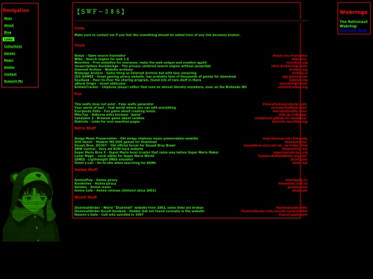 links screenshot