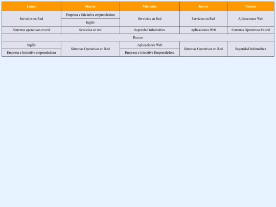 horario screenshot
