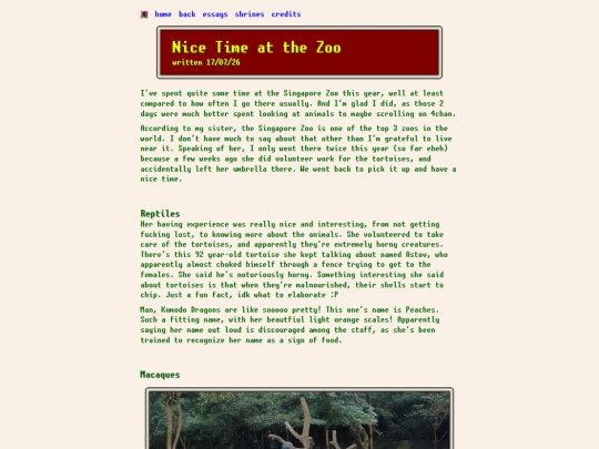 blog/zoo screenshot