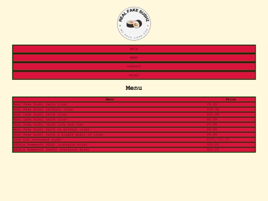 1/Menu screenshot