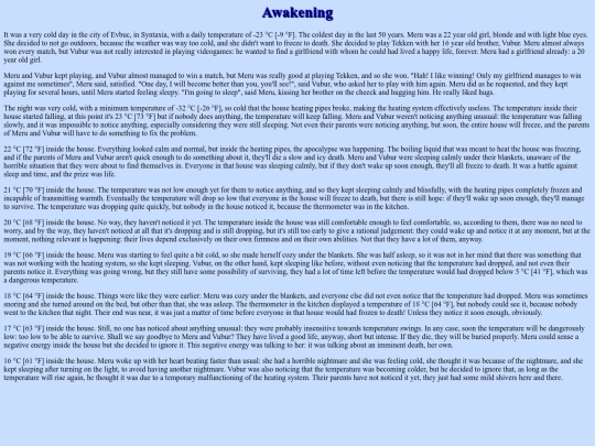 Stories/awakening screenshot