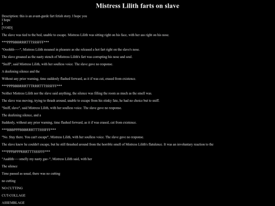 Stories/mistress_lilith_farts_on_slave screenshot