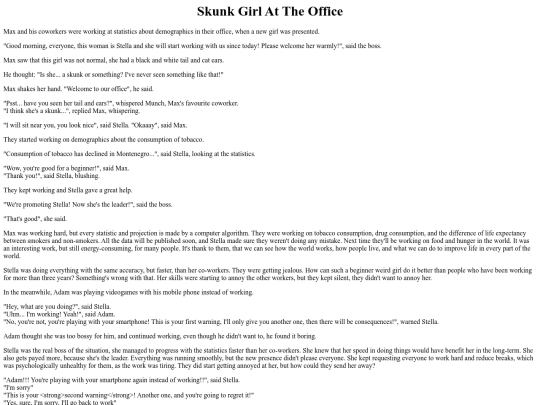 Stories/skunk_girl_at_the_office screenshot