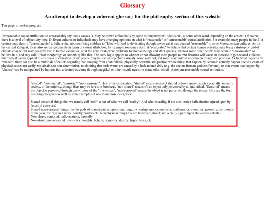 philosophy/glossary screenshot