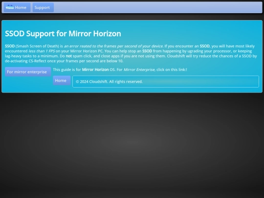 SSOD-support screenshot