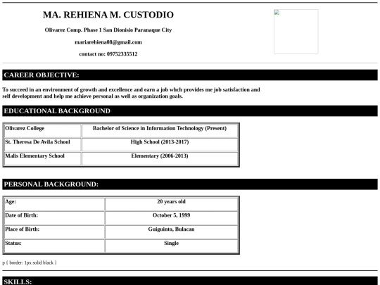 WEBPAGE/myresume screenshot