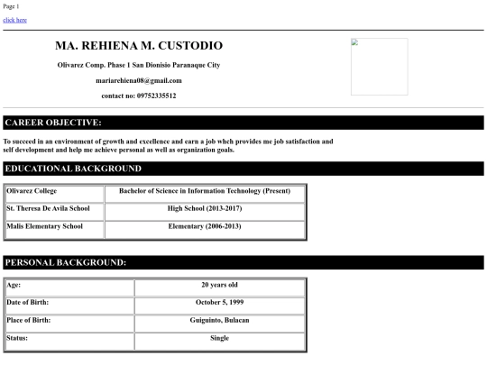 WEBPAGE/myresume1 screenshot