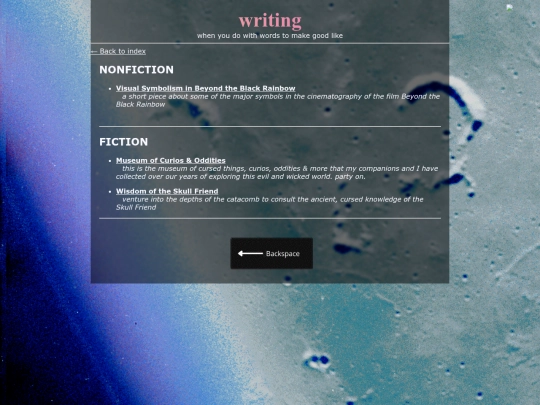 writing screenshot