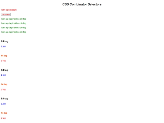 CIT151 Assignment 4/CSS Combinator Selectors/CSS Combinator Selectors screenshot