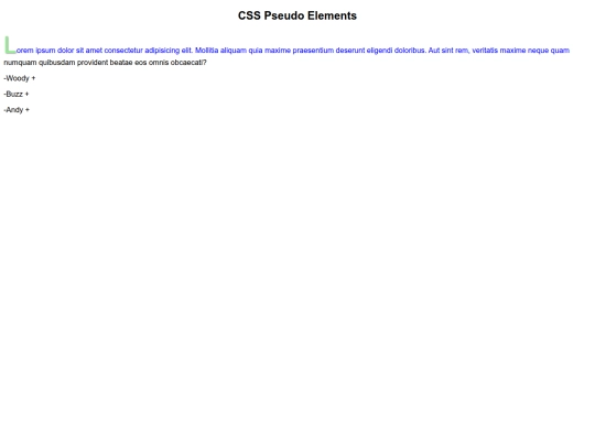 CIT151 Assignment 4/CSS Pseudo Elements/CSS Pseudo Elements screenshot