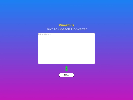 Text to speech converter/voice project/page1 screenshot