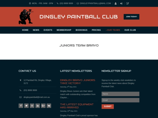 pages/teams_juniors_bravo screenshot
